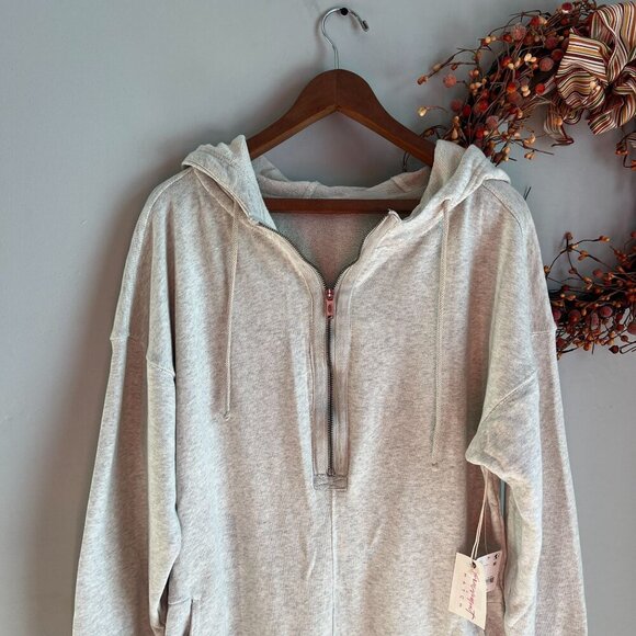 FP Movement X Hatch SMALL Maternity Warm Up Jumpsuit Heather Grey - Picture 4 of 14